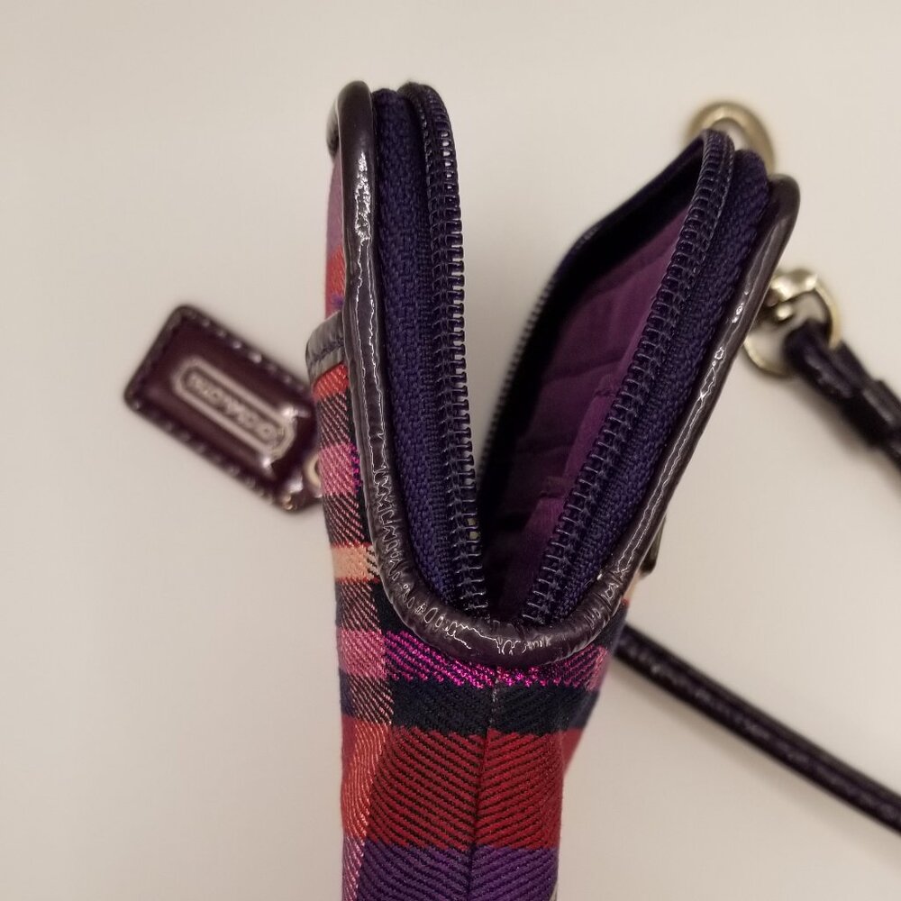 Coach - "Poppy" Purple Tartan Wristlet (Retired) - EUC - Picture 9 of 16